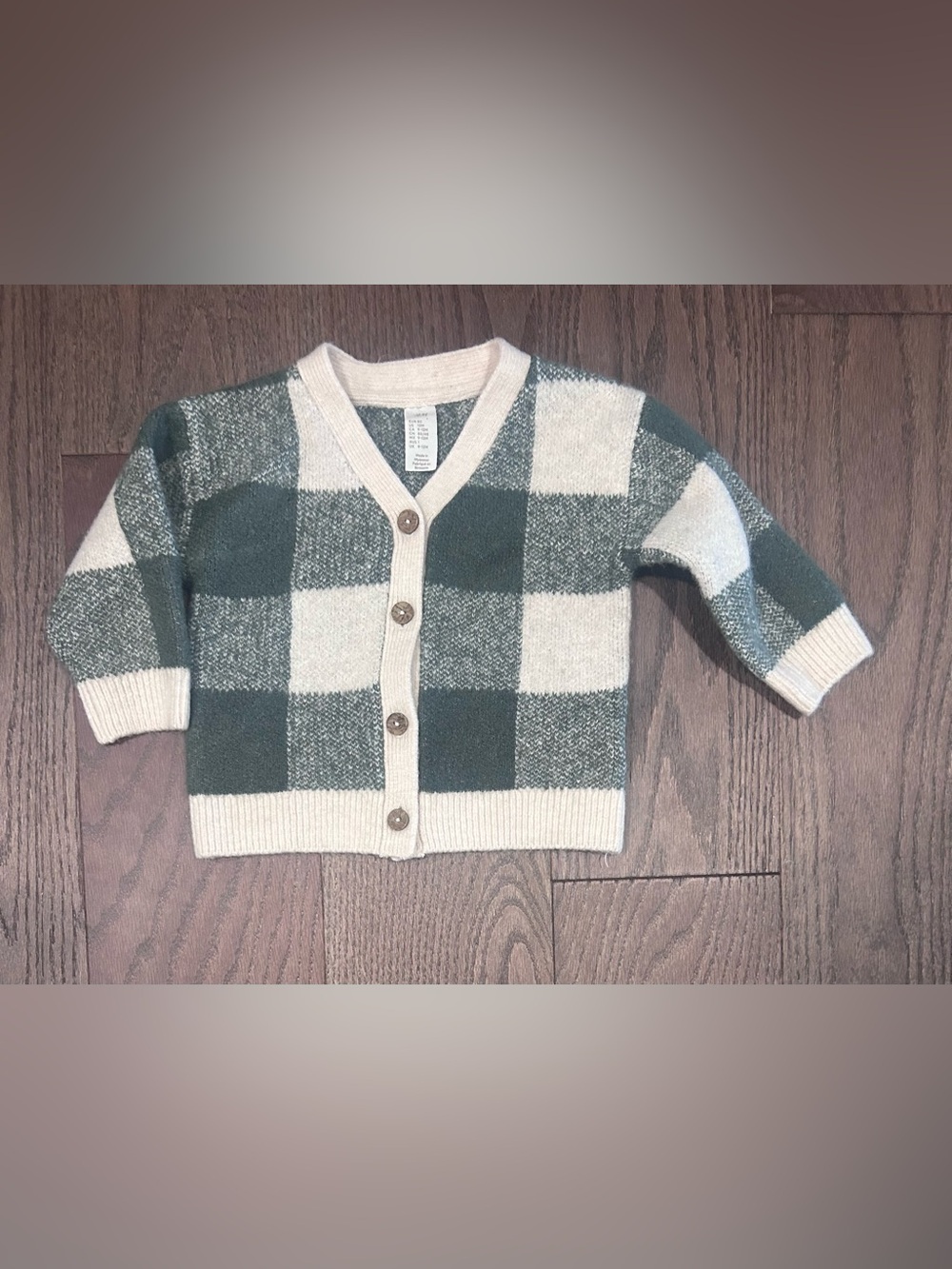 H&M Size 12 month Baby Girl's Plaid Cardigan Sweater